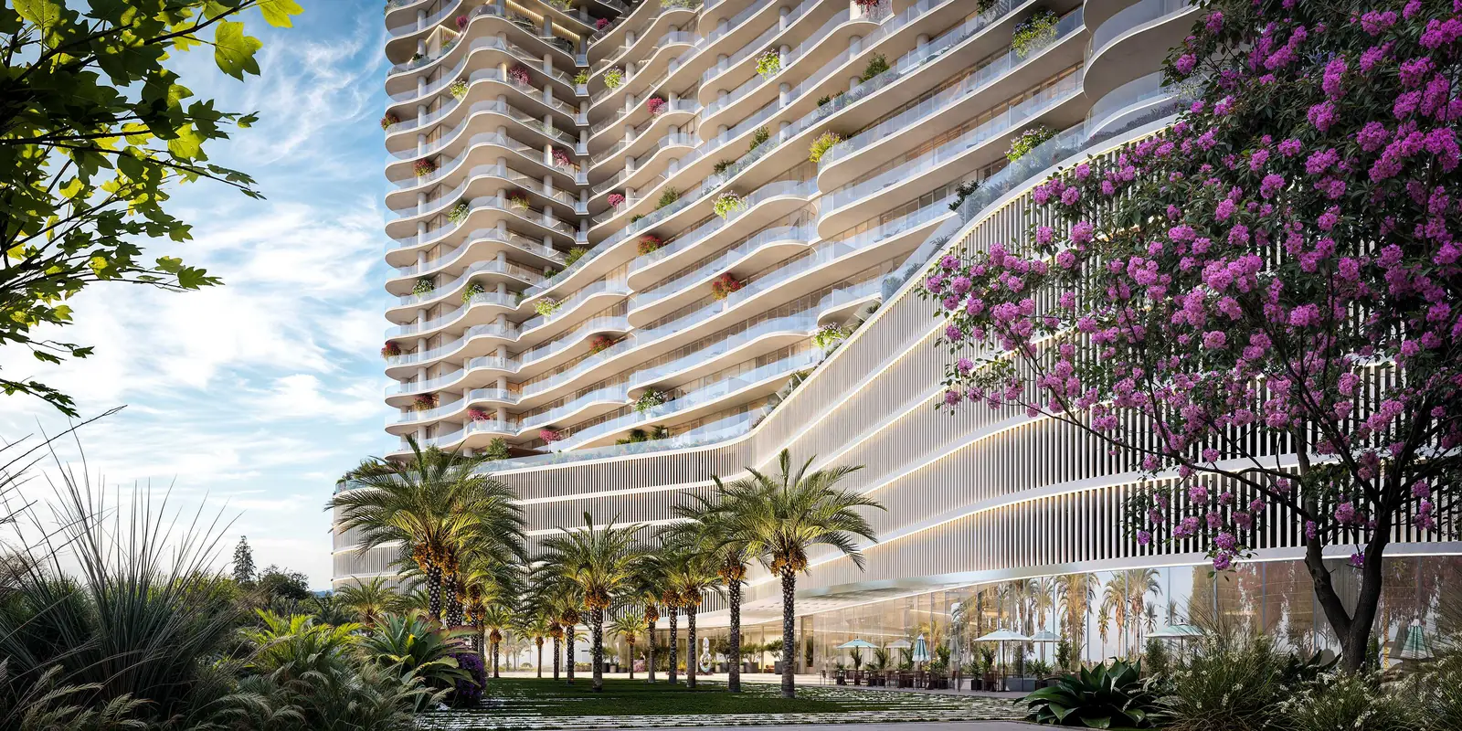 The WOW Tower facade with green terraces